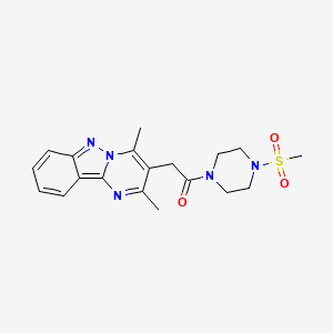 molecular formula C19H23N5O3S B11151463 2-(2,4-Dimethylpyrimido[1,2-b]indazol-3-yl)-1-[4-(methylsulfonyl)piperazin-1-yl]ethanone 