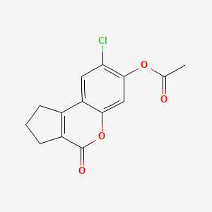 molecular formula C14H11ClO4 B11151479 (8-chloro-4-oxo-2,3-dihydro-1H-cyclopenta[c]chromen-7-yl) acetate CAS No. 304889-94-9