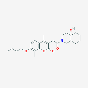 molecular formula C26H35NO5 B11151489 7-butoxy-3-[2-(4a-hydroxyoctahydroisoquinolin-2(1H)-yl)-2-oxoethyl]-4,8-dimethyl-2H-chromen-2-one 