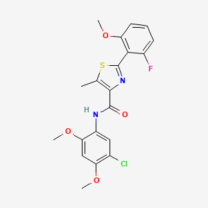 molecular formula C20H18ClFN2O4S B11151492 N-(5-chloro-2,4-dimethoxyphenyl)-2-(2-fluoro-6-methoxyphenyl)-5-methyl-1,3-thiazole-4-carboxamide 