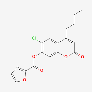 molecular formula C18H15ClO5 B11151511 4-butyl-6-chloro-2-oxo-2H-chromen-7-yl 2-furoate 