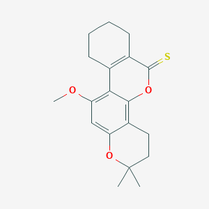 molecular formula C19H22O3S B11151524 11-methoxy-2,2-dimethyl-3,4,7,8,9,10-hexahydro-2H,6H-benzo[c]pyrano[2,3-h]chromene-6-thione 