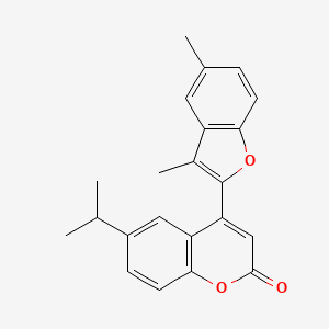 molecular formula C22H20O3 B11151527 4-(3,5-dimethyl-1-benzofuran-2-yl)-6-(propan-2-yl)-2H-chromen-2-one 