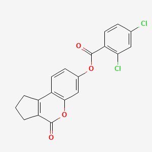 molecular formula C19H12Cl2O4 B11151529 4-Oxo-1,2,3,4-tetrahydrocyclopenta[c]chromen-7-yl 2,4-dichlorobenzoate 