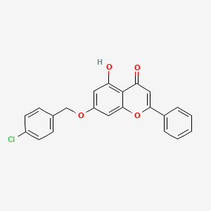 molecular formula C22H15ClO4 B11151541 7-[(4-Chlorophenyl)methoxy]-5-hydroxy-2-phenylchromen-4-one 