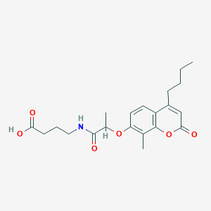 molecular formula C21H27NO6 B11151548 4-({2-[(4-butyl-8-methyl-2-oxo-2H-chromen-7-yl)oxy]propanoyl}amino)butanoic acid 