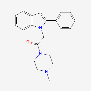 molecular formula C21H23N3O B11151553 1-(4-methylpiperazin-1-yl)-2-(2-phenyl-1H-indol-1-yl)ethanone 