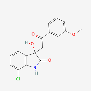 molecular formula C17H14ClNO4 B11151570 7-chloro-3-hydroxy-3-[2-(3-methoxyphenyl)-2-oxoethyl]-1,3-dihydro-2H-indol-2-one 