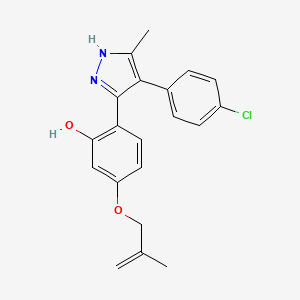 2-[4-(4-chlorophenyl)-5-methyl-1H-pyrazol-3-yl]-5-[(2-methylprop-2-en-1-yl)oxy]phenol