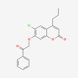 molecular formula C20H17ClO4 B11151582 6-chloro-7-(2-oxo-2-phenylethoxy)-4-propyl-2H-chromen-2-one 