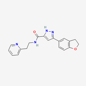 5-(2,3-dihydro-1-benzofuran-5-yl)-N-[2-(pyridin-2-yl)ethyl]-1H-pyrazole-3-carboxamide