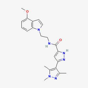 molecular formula C21H24N6O2 B11151589 N-[2-(4-methoxy-1H-indol-1-yl)ethyl]-1',3',5'-trimethyl-1'H,2H-3,4'-bipyrazole-5-carboxamide 