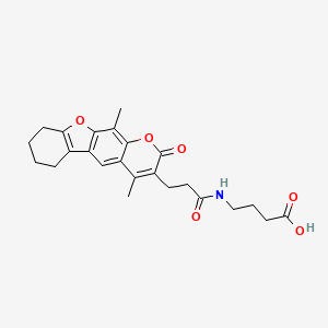 4-{[3-(4,11-dimethyl-2-oxo-6,7,8,9-tetrahydro-2H-[1]benzofuro[3,2-g]chromen-3-yl)propanoyl]amino}butanoic acid