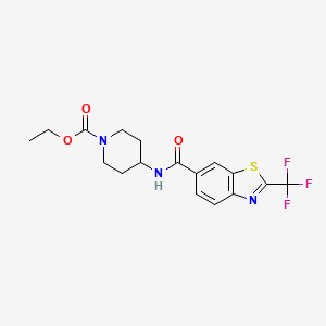 Ethyl 4-({[2-(trifluoromethyl)-1,3-benzothiazol-6-yl]carbonyl}amino)-1-piperidinecarboxylate