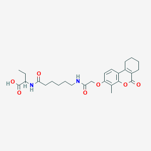 molecular formula C26H34N2O7 B11151604 2-{[6-({[(4-methyl-6-oxo-7,8,9,10-tetrahydro-6H-benzo[c]chromen-3-yl)oxy]acetyl}amino)hexanoyl]amino}butanoic acid 