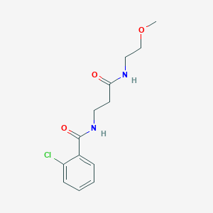 molecular formula C13H17ClN2O3 B11151608 2-chloro-N-{3-[(2-methoxyethyl)amino]-3-oxopropyl}benzamide 