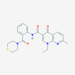 1-ethyl-7-methyl-4-oxo-N-[2-(thiomorpholin-4-ylcarbonyl)phenyl]-1,4-dihydro-1,8-naphthyridine-3-carboxamide