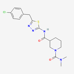 molecular formula C18H22ClN5O2S B11151616 N~3~-[5-(4-chlorobenzyl)-1,3,4-thiadiazol-2-yl]-N~1~,N~1~-dimethylpiperidine-1,3-dicarboxamide 