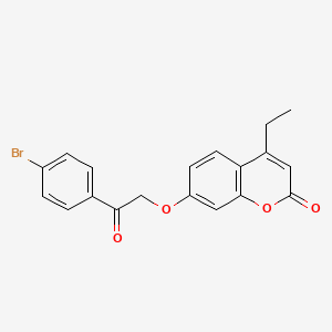 molecular formula C19H15BrO4 B11151630 7-[2-(4-bromophenyl)-2-oxoethoxy]-4-ethyl-2H-chromen-2-one 