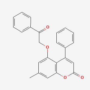 molecular formula C24H18O4 B11151638 7-methyl-5-(2-oxo-2-phenylethoxy)-4-phenyl-2H-chromen-2-one 