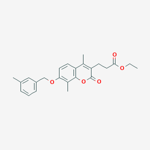 molecular formula C24H26O5 B11151654 ethyl 3-{4,8-dimethyl-7-[(3-methylbenzyl)oxy]-2-oxo-2H-chromen-3-yl}propanoate 