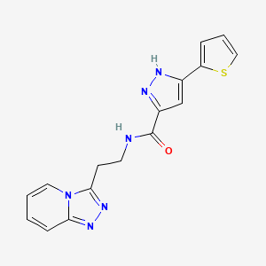 molecular formula C16H14N6OS B11151666 5-(2-thienyl)-N~3~-(2-[1,2,4]triazolo[4,3-a]pyridin-3-ylethyl)-1H-pyrazole-3-carboxamide 