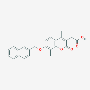 molecular formula C24H20O5 B11151671 [4,8-dimethyl-7-(naphthalen-2-ylmethoxy)-2-oxo-2H-chromen-3-yl]acetic acid 