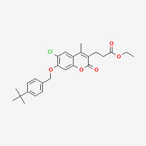 ethyl 3-{7-[(4-tert-butylbenzyl)oxy]-6-chloro-4-methyl-2-oxo-2H-chromen-3-yl}propanoate