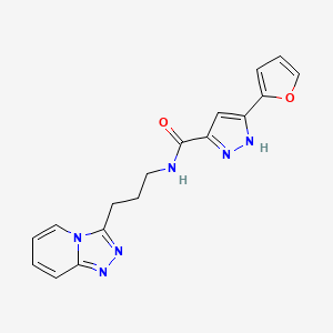 molecular formula C17H16N6O2 B11151701 5-(2-furyl)-N~3~-(3-[1,2,4]triazolo[4,3-a]pyridin-3-ylpropyl)-1H-pyrazole-3-carboxamide 