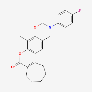 11-(4-fluorophenyl)-8-methyl-2,3,4,5,11,12-hexahydro-10H-cyclohepta[3,4]chromeno[6,7-e][1,3]oxazin-6(1H)-one