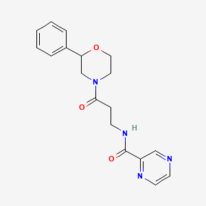 N-[3-oxo-3-(2-phenylmorpholino)propyl]-2-pyrazinecarboxamide