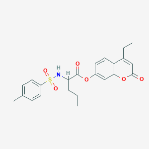 molecular formula C23H25NO6S B11151718 (4-ethyl-2-oxochromen-7-yl) 2-[(4-methylphenyl)sulfonylamino]pentanoate 