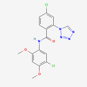 4-chloro-N-(5-chloro-2,4-dimethoxyphenyl)-2-(1H-tetrazol-1-yl)benzamide