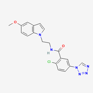 2-chloro-N-[2-(5-methoxy-1H-indol-1-yl)ethyl]-5-(1H-1,2,3,4-tetraazol-1-yl)benzamide