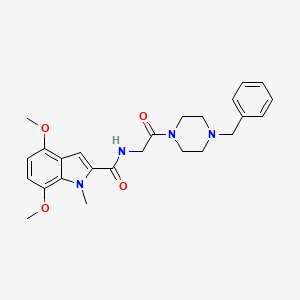 molecular formula C25H30N4O4 B11151773 N-[2-(4-benzylpiperazino)-2-oxoethyl]-4,7-dimethoxy-1-methyl-1H-indole-2-carboxamide 