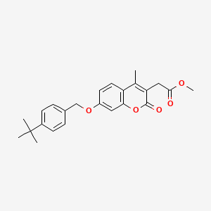 molecular formula C24H26O5 B11151791 methyl {7-[(4-tert-butylbenzyl)oxy]-4-methyl-2-oxo-2H-chromen-3-yl}acetate 