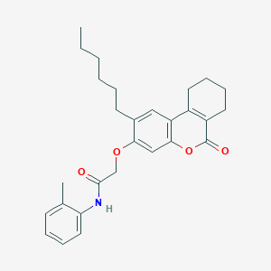 2-[(2-hexyl-6-oxo-7,8,9,10-tetrahydro-6H-benzo[c]chromen-3-yl)oxy]-N-(2-methylphenyl)acetamide