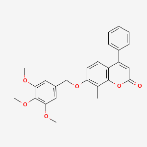 molecular formula C26H24O6 B11151811 8-methyl-4-phenyl-7-[(3,4,5-trimethoxybenzyl)oxy]-2H-chromen-2-one 