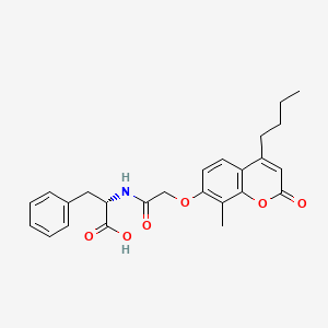 molecular formula C25H27NO6 B11151833 N-{[(4-butyl-8-methyl-2-oxo-2H-chromen-7-yl)oxy]acetyl}-L-phenylalanine 