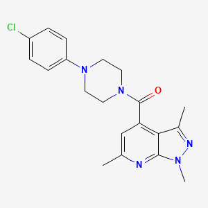 molecular formula C20H22ClN5O B11151852 [4-(4-chlorophenyl)piperazino](1,3,6-trimethyl-1H-pyrazolo[3,4-b]pyridin-4-yl)methanone 