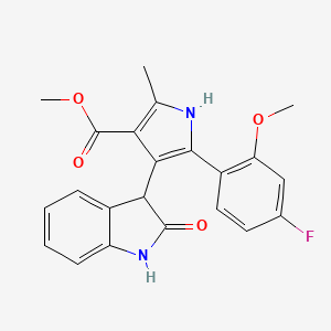 molecular formula C22H19FN2O4 B11151874 methyl 5-(4-fluoro-2-methoxyphenyl)-2-methyl-4-(2-oxo-2,3-dihydro-1H-indol-3-yl)-1H-pyrrole-3-carboxylate 