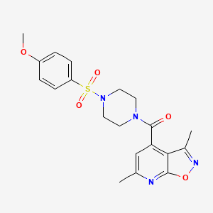 molecular formula C20H22N4O5S B11151888 4-({4-[(4-Methoxyphenyl)sulfonyl]-1-piperazinyl}carbonyl)-3,6-dimethylisoxazolo[5,4-b]pyridine 