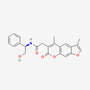 molecular formula C23H21NO5 B11151889 2-(3,5-dimethyl-7-oxo-7H-furo[3,2-g]chromen-6-yl)-N-[(1R)-2-hydroxy-1-phenylethyl]acetamide 