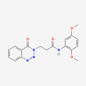 molecular formula C18H18N4O4 B11151917 N-(2,5-dimethoxyphenyl)-3-(4-oxo-1,2,3-benzotriazin-3(4H)-yl)propanamide 