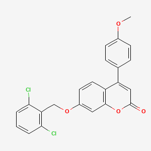 molecular formula C23H16Cl2O4 B11151924 7-[(2,6-dichlorobenzyl)oxy]-4-(4-methoxyphenyl)-2H-chromen-2-one 