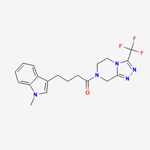 molecular formula C19H20F3N5O B11151926 4-(1-methyl-1H-indol-3-yl)-1-[3-(trifluoromethyl)-5,6-dihydro[1,2,4]triazolo[4,3-a]pyrazin-7(8H)-yl]-1-butanone 