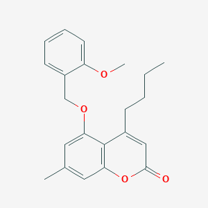 molecular formula C22H24O4 B11151927 4-butyl-5-[(2-methoxybenzyl)oxy]-7-methyl-2H-chromen-2-one 