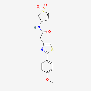 molecular formula C16H16N2O4S2 B11151930 N-(1,1-dioxido-2,3-dihydrothiophen-3-yl)-2-[2-(4-methoxyphenyl)-1,3-thiazol-4-yl]acetamide 