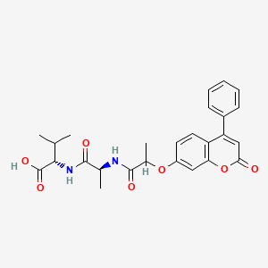 N-{2-[(2-oxo-4-phenyl-2H-chromen-7-yl)oxy]propanoyl}-L-alanyl-L-valine