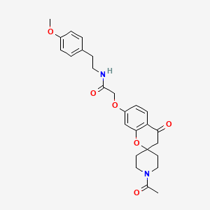 2-[(1'-acetyl-4-oxo-3,4-dihydrospiro[chromene-2,4'-piperidin]-7-yl)oxy]-N-[2-(4-methoxyphenyl)ethyl]acetamide